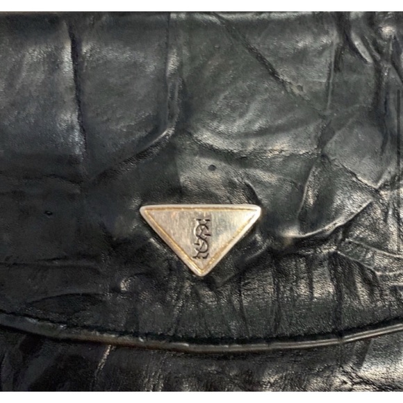 Yves Saint Laurent Vintage Black Crinkle Leather Wallet - Picture 9 of 11